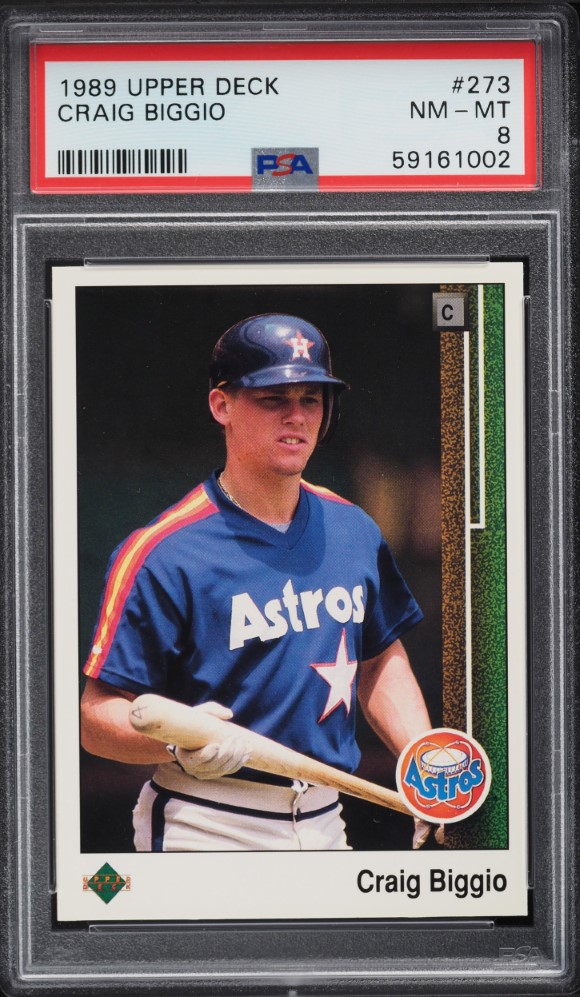 1989 Upper Deck Craig Biggio ROOKIE #273 PSA 8 NM-MT