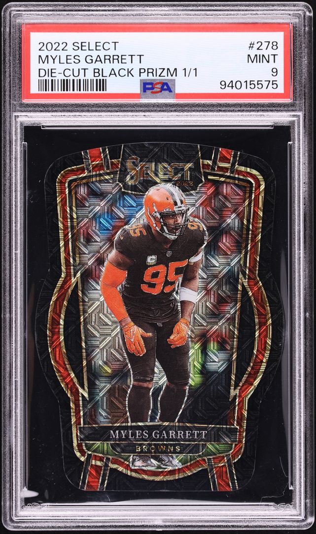 2022 Select Club Level Black Prizm Die-Cut Myles Garrett 1/1 #278 PSA 9 MINT - Photo 1