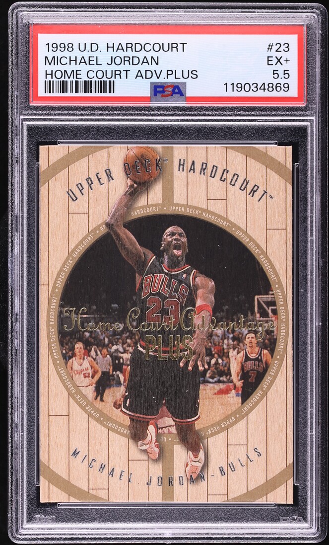 1998 Upper Deck Hardcourt Home Court Advantage Plus Michael Jordan /500 PSA 5.5 EX+ - Photo 1