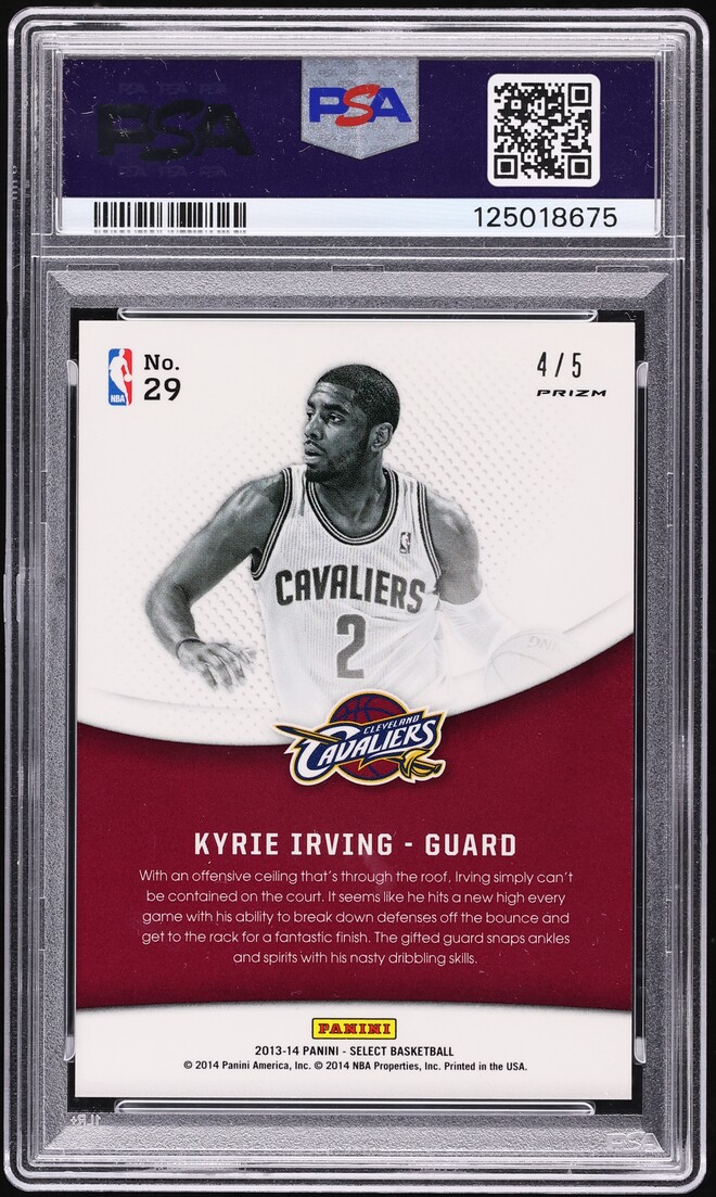 2013 Select Skills Green Prizm Kyrie Irving /5 #29 PSA 9 MINT - Photo 2