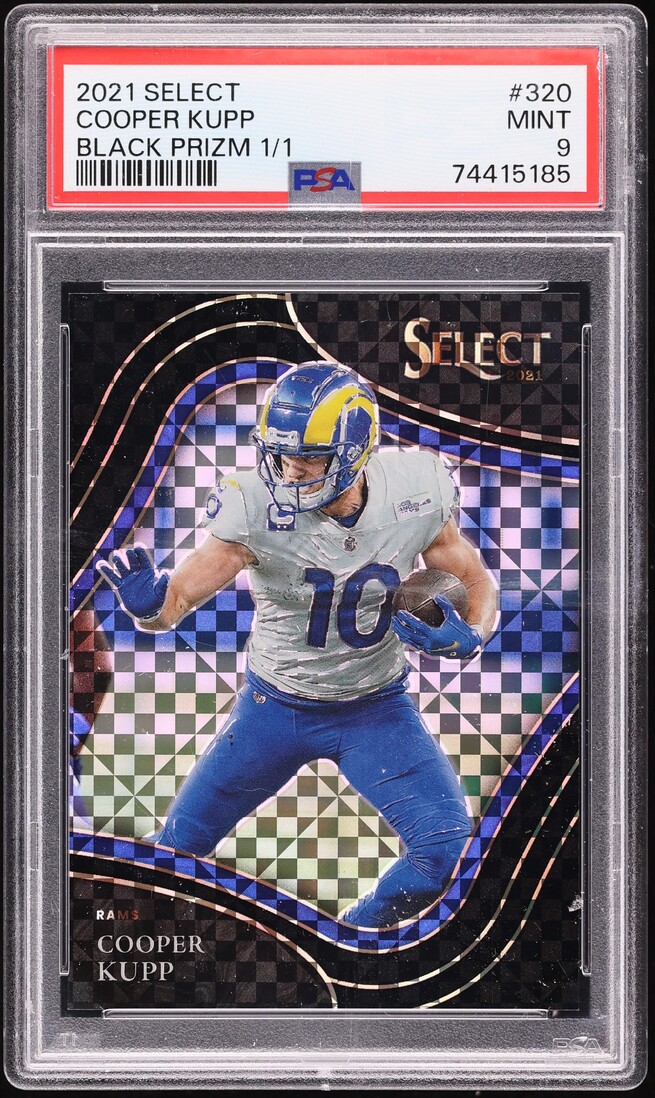 2021 Select Premier Level Black Prizm Cooper Kupp 1/1 #320 PSA 9 MINT - Photo 1