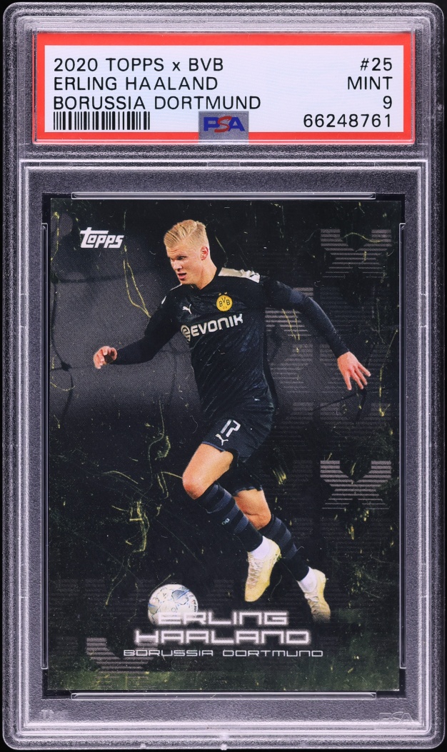 2020 Topps X BVB Borussia Dortmund Erling Haaland #25 PSA 9 MINT