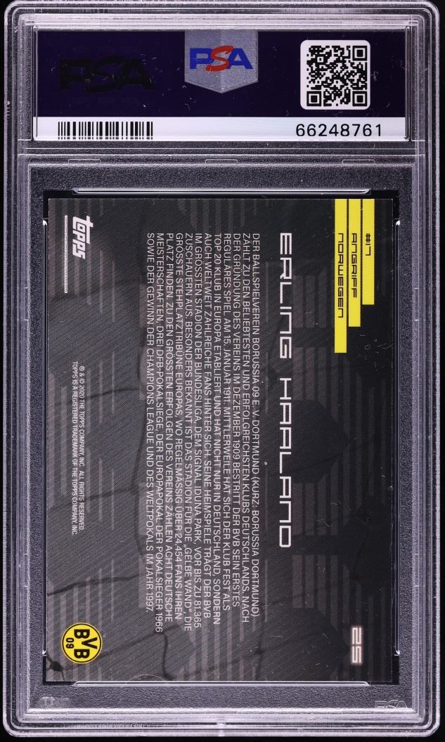 2020 Topps X BVB Borussia Dortmund Erling Haaland #25 PSA 9 MINT