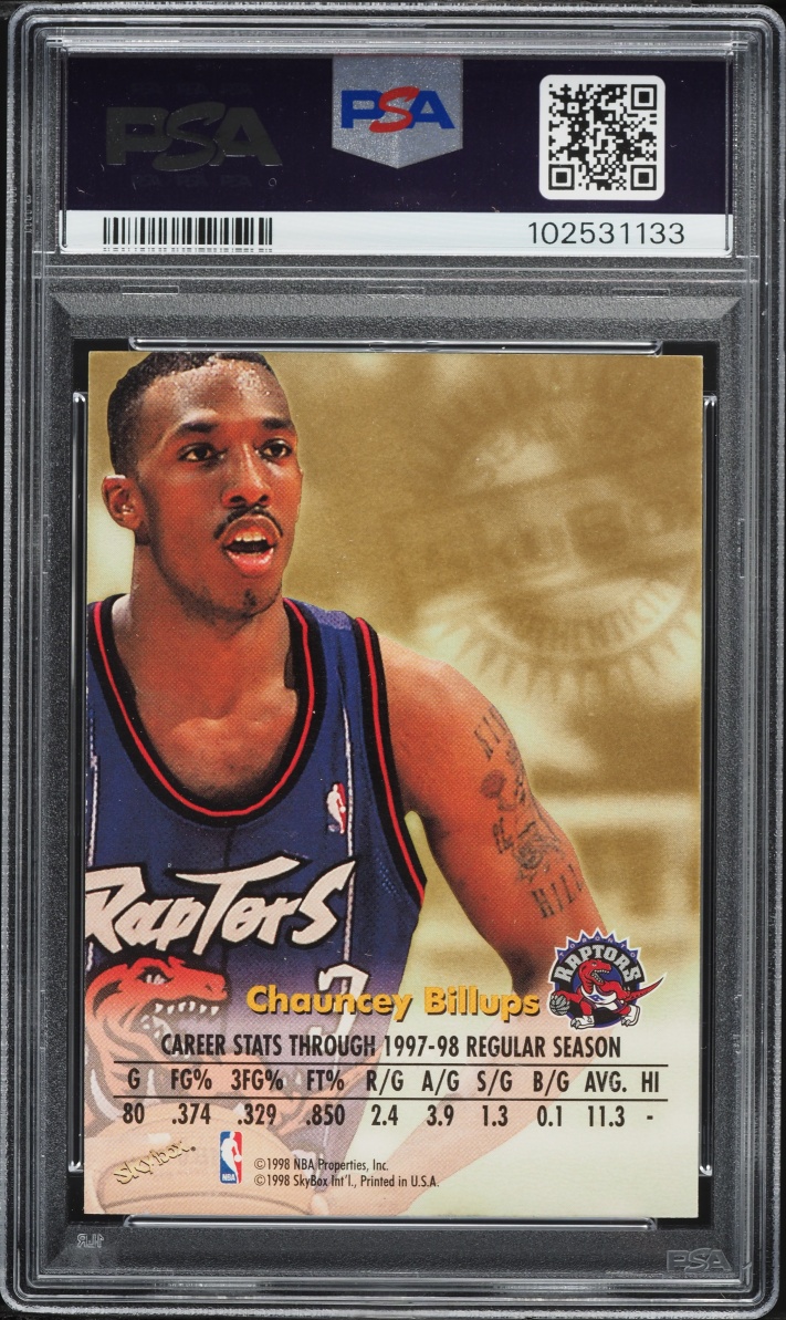 1998 Skybox Premium Chauncey Billups AUTO PSA 7 NRMT - Photo 2