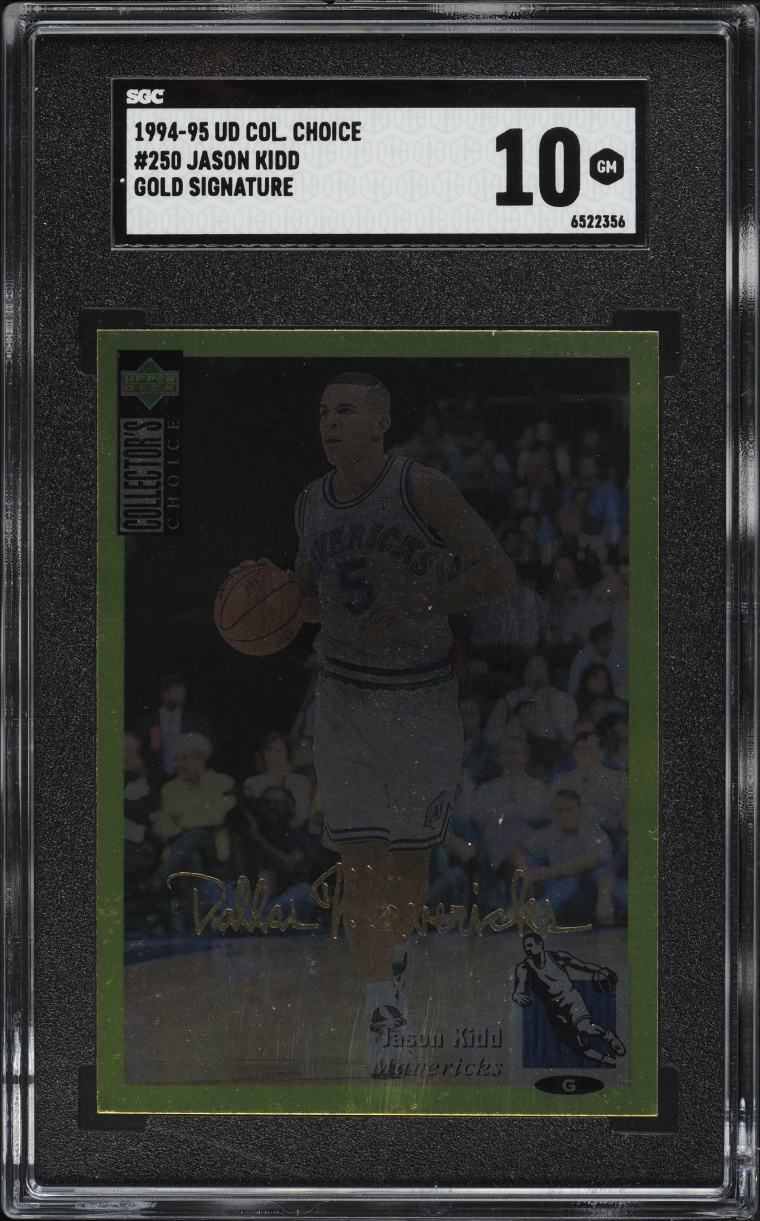 1994 Collector's Choice Gold Signature Jason Kidd ROOKIE #250 SGC 10 GEM MINT - Photo 1