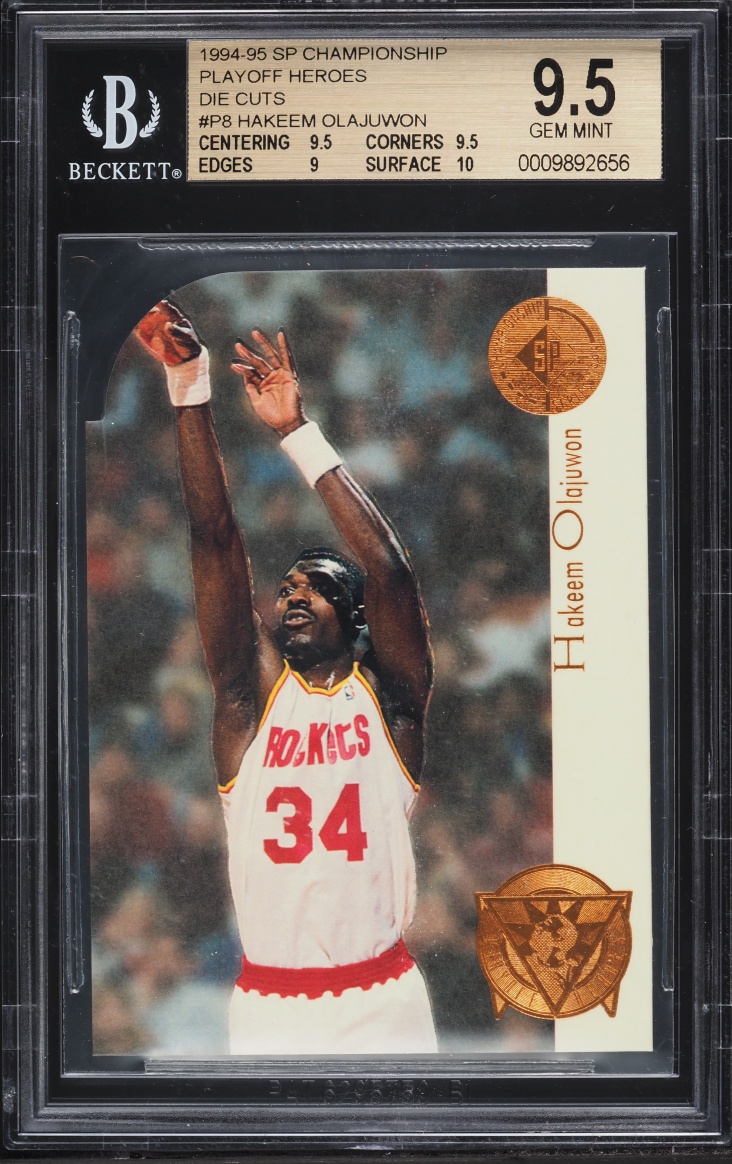 1994 SP Championship Playoff Heroes Die Cuts Hakeem Olajuwon #P8 BGS 9.5 GEM MINT - Photo 1