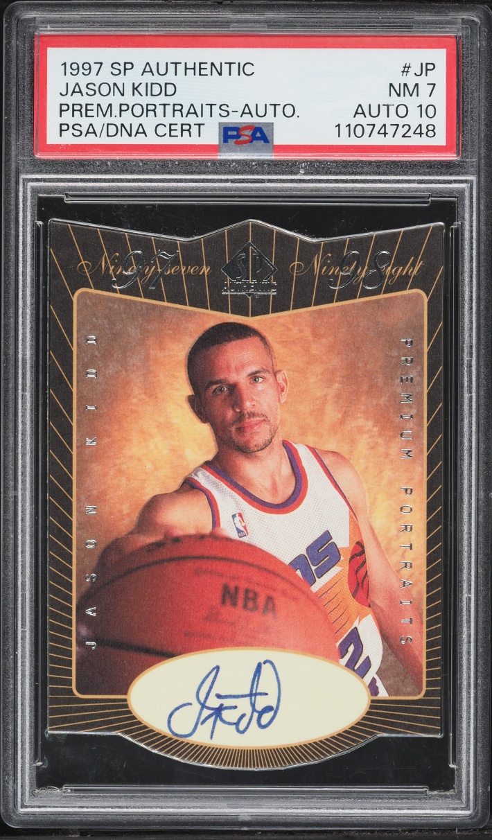 1997 SP Authentic Premium Portraits Jason Kidd AUTO DNA 10 #JP PSA 7 NRMT - Photo 1
