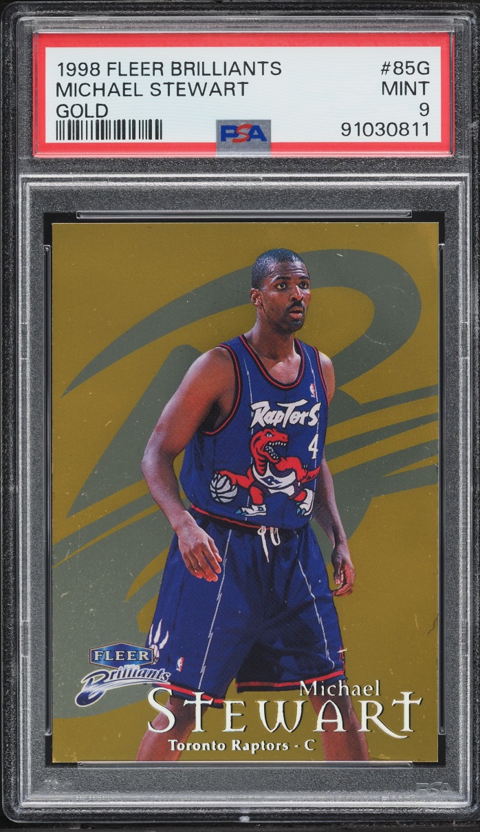 1998 Fleer Brilliants Gold Michael Stewart /99 #85G PSA 9 MINT - Photo 1