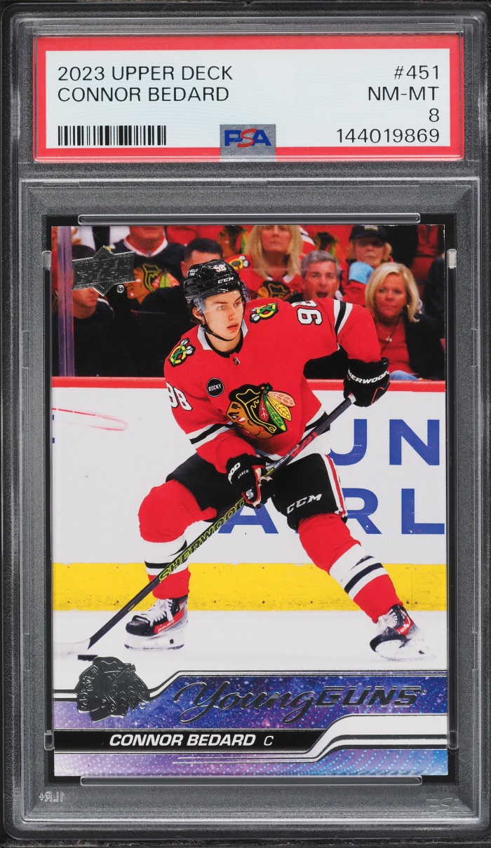 2023 Upper Deck Young Guns Connor Bedard ROOKIE #451 PSA 8 NM-MT