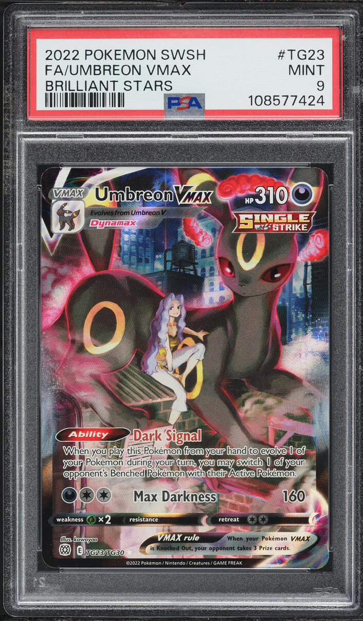 2022 Pokemon Sword & Shield Brilliant Stars CHR Umbreon VMAX #TG23 PSA 9 MINT