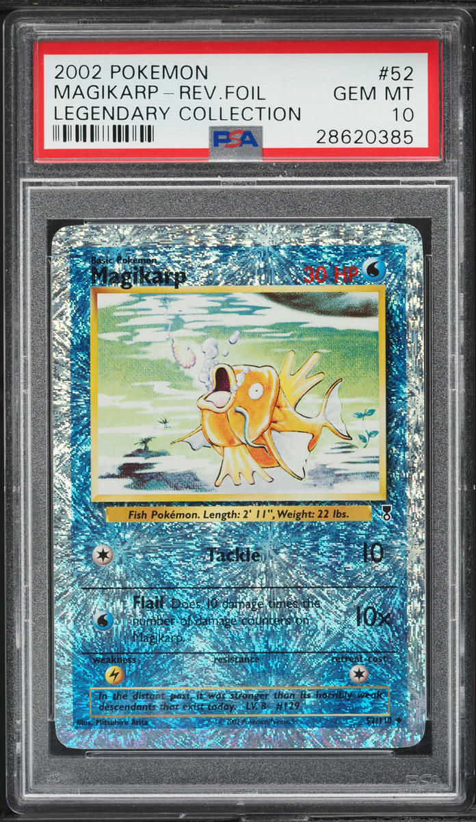 2002 Pokemon Legendary Collection Reverse Holo Magikarp #52 PSA 10 GEM MINT