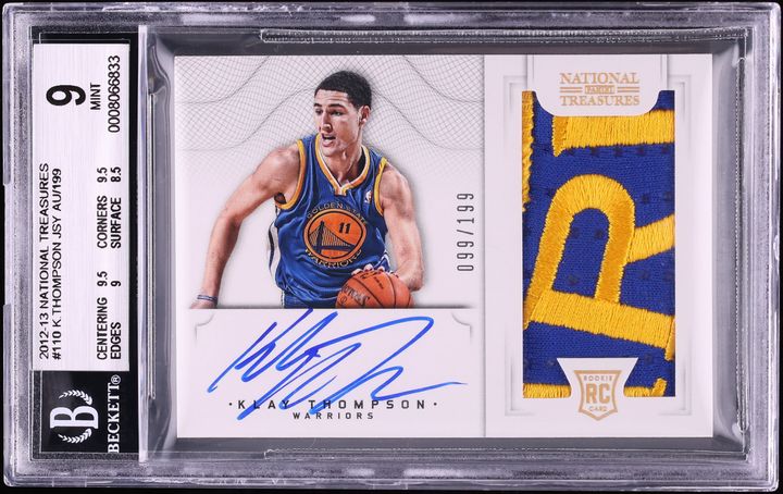 2012 National Treasures Klay Thompson ROOKIE PATCH AUTO /199 #110 BGS 9 MINT - Photo 1