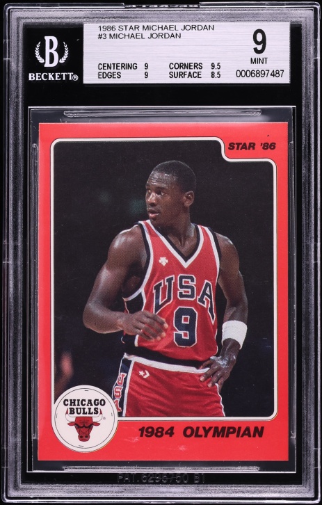 1986 Star MJ Michael Jordan ROOKIE #3 BGS 9 MINT - Photo 1
