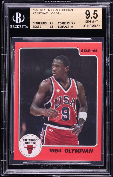 1986 Star MJ Michael Jordan ROOKIE  #3 BGS 9.5 GEM MINT - Photo 1