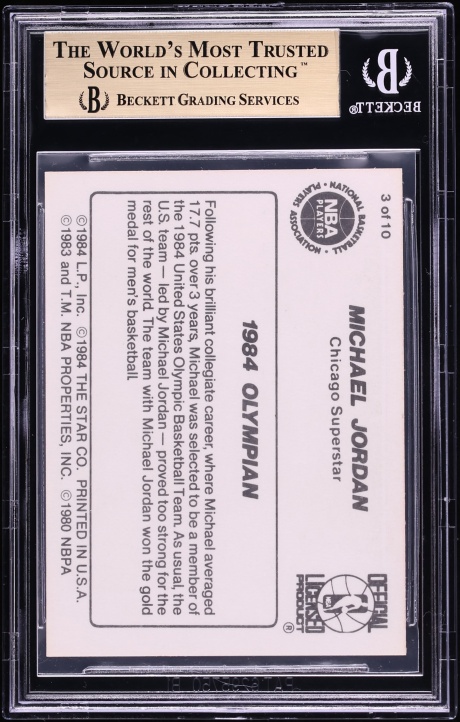 1986 Star MJ Michael Jordan ROOKIE  #3 BGS 9.5 GEM MINT - Photo 2