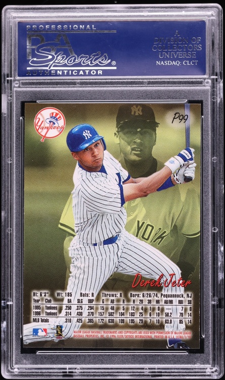 1997 Ultra Platinum Medallion Derek Jeter #P99 PSA 9 MINT - Photo 2