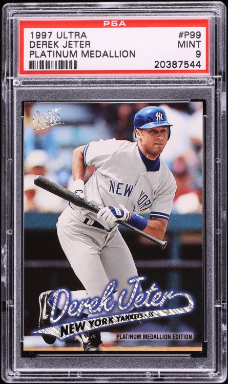 1997 Ultra Platinum Medallion Derek Jeter #P99 PSA 9 MINT - Photo 1