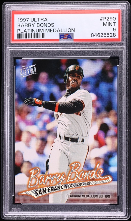 1997 Ultra Platinum Medallion Barry Bonds #P290 PSA 9 MINT - Photo 1