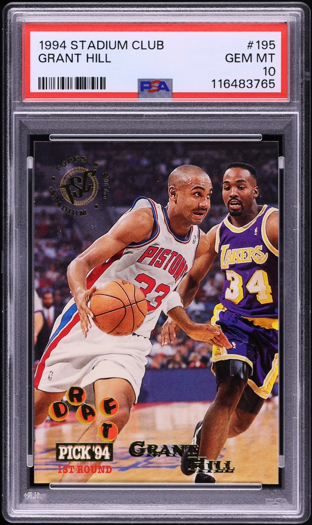 1994 Stadium Club Basketball Grant Hill ROOKIE #195 PSA 10 GEM MINT