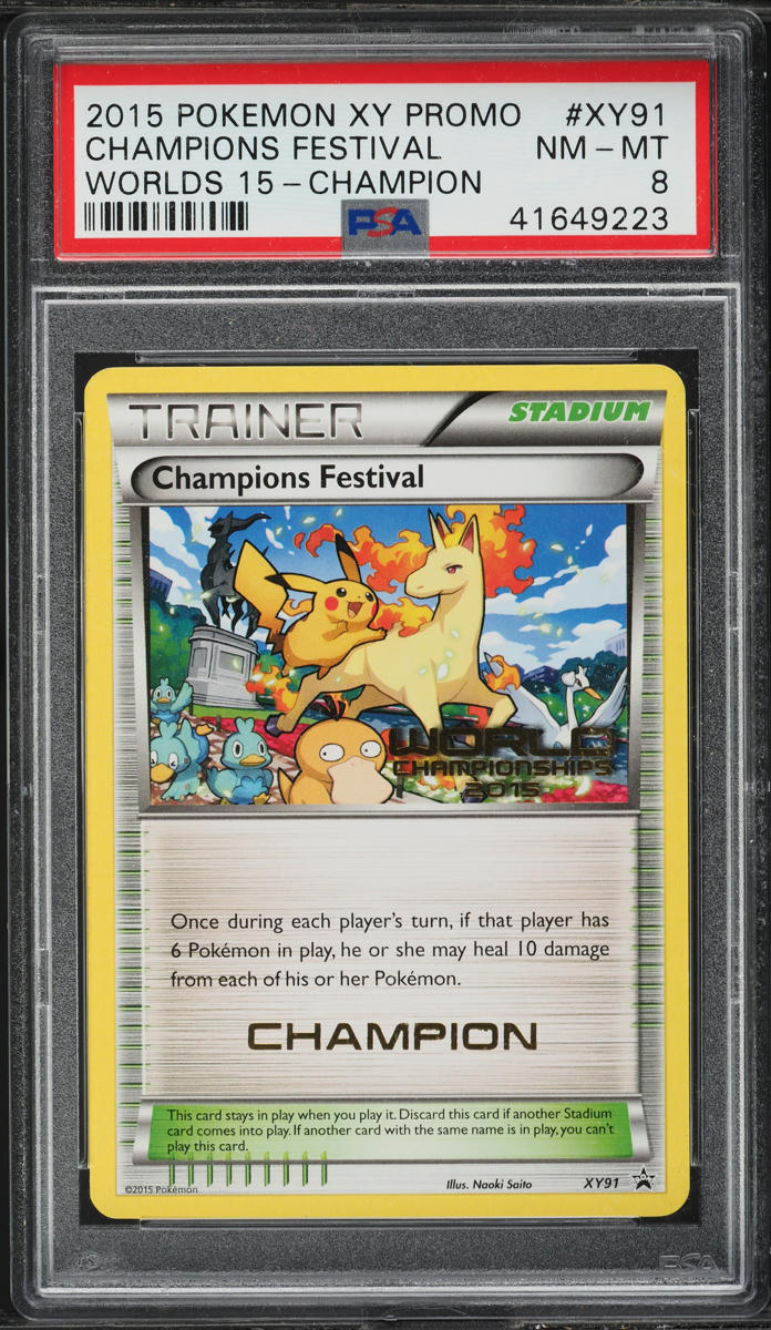 2015 Pokemon XY Black Star Promo Worlds 15 Champions Festival #XY91 PSA 8 NM-MT