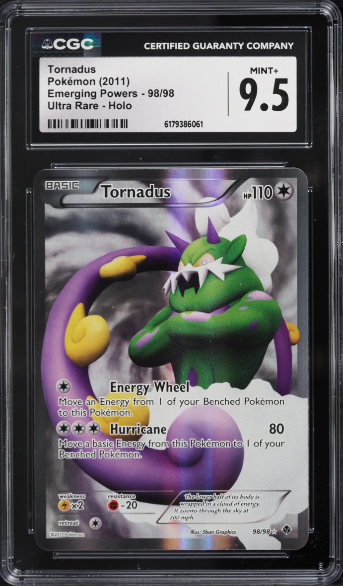 2011 Pokemon Black & White Emerging Powers Full Art Tornadus #98 CGC 9.5 MINT+