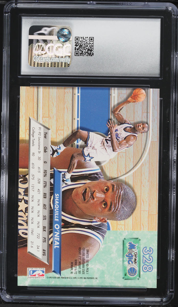 1992 Ultra Basketball Shaquille O'Neal ROOKIE #328 CGC 9 MINT