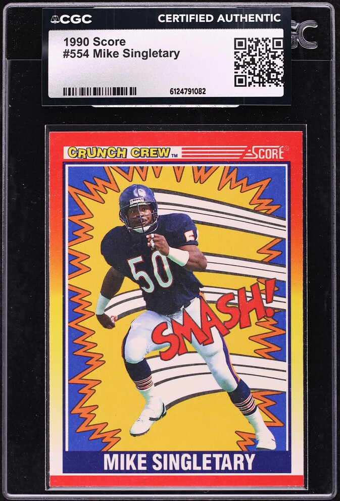 1990 Score Football Mike Singletary #554 CGC AUTH