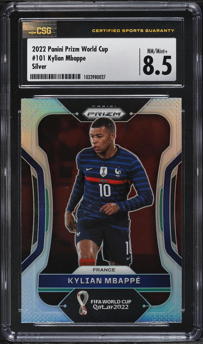2022 Panini Prizm World Cup Silver Kylian Mbappe #101 CSG 8.5 NM-MT+