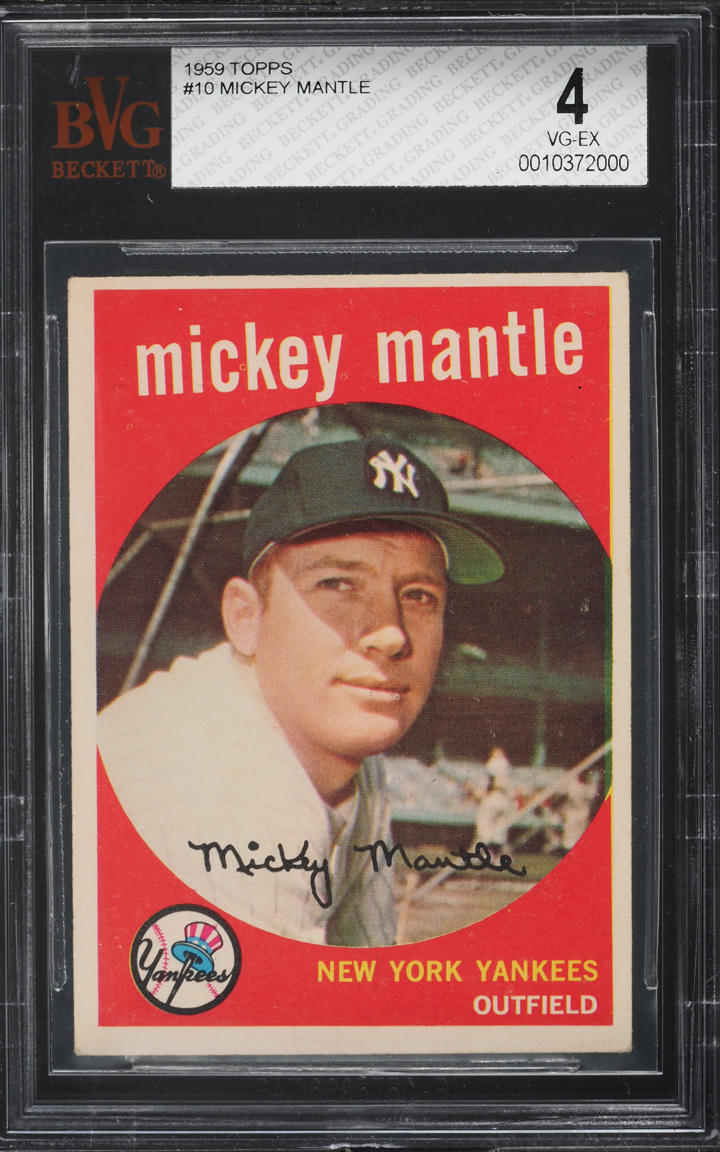 1959 Topps Mickey Mantle #10 BVG 4 VGEX