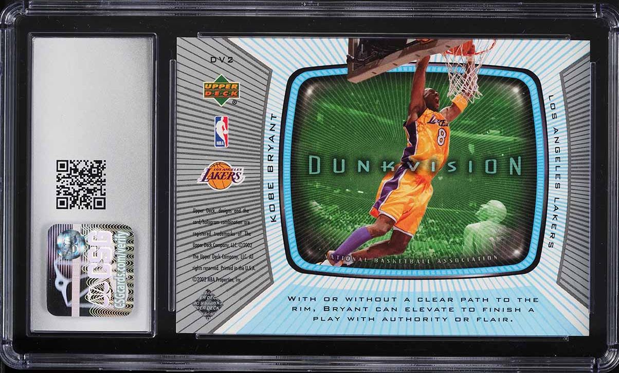 2002 Upper Deck Dunkvision Kobe Bryant #DV2 CSG 9.5 MINT+