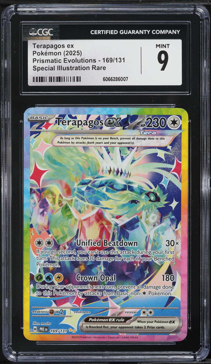 2025 Pokemon SV Prismatic Evolutions SIR Terapagos ex #169 CGC 9 MINT - Main Image