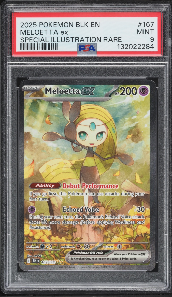 2025 Pokemon Scarlet & Violet Black Bolt SIR Meloetta Ex #167 PSA 9 MINT