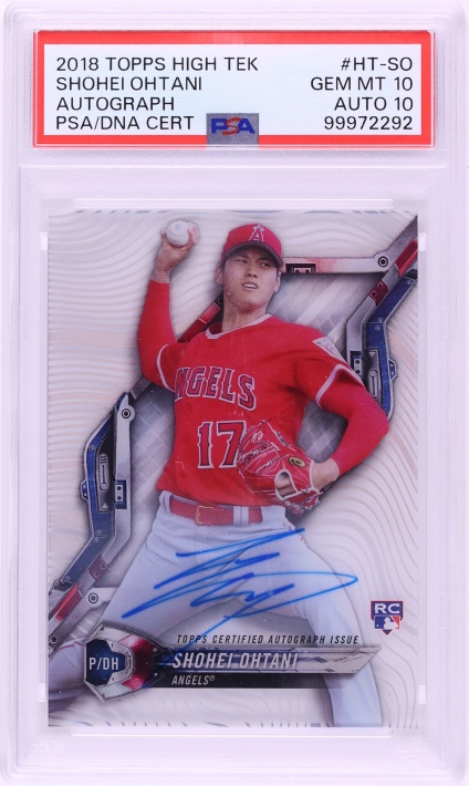 2018 Topps High Tek Shohei Ohtani ROOKIE AUTO DNA 10 #HT-SO PSA 10 GEM MINT