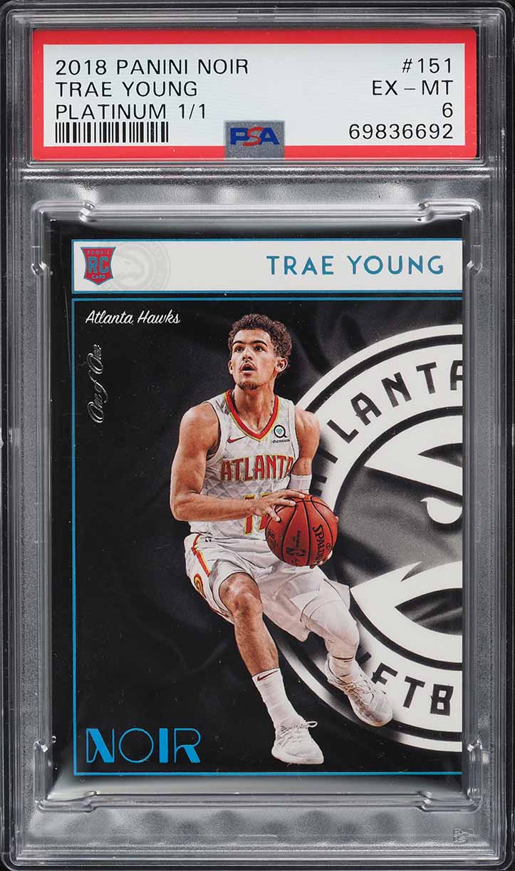 その他 Panini Noir Rookie Spotlights TraeYoung 2019 Panini Noir Newsreels Trae Young PATCH /10 #NJ-TYG PSA
