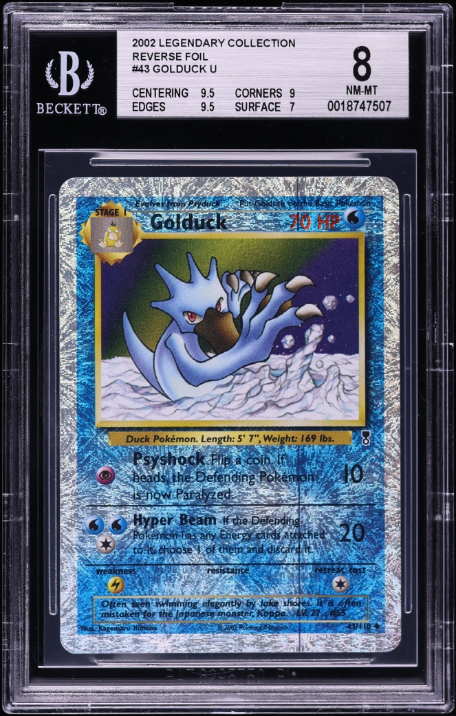 2002 Pokemon Legendary Collection Reverse Holo Golduck #43 BGS 8 NM-MT