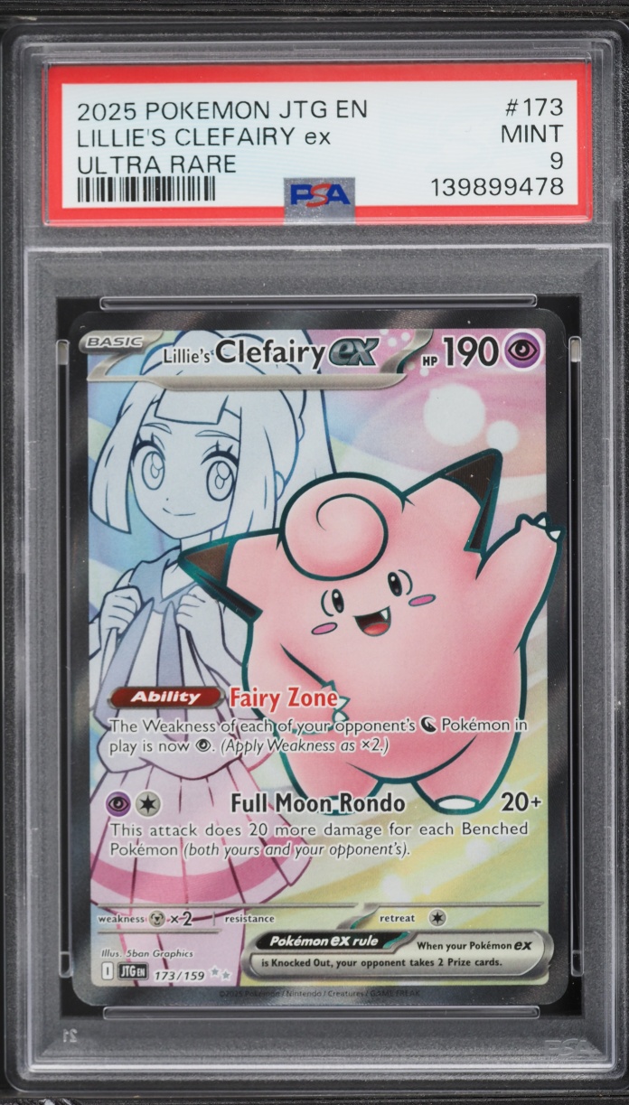 2025 Pokemon Scarlet & Violet Journey Together Full Art Lillie's Clefairy EX #173 PSA 9 MINT