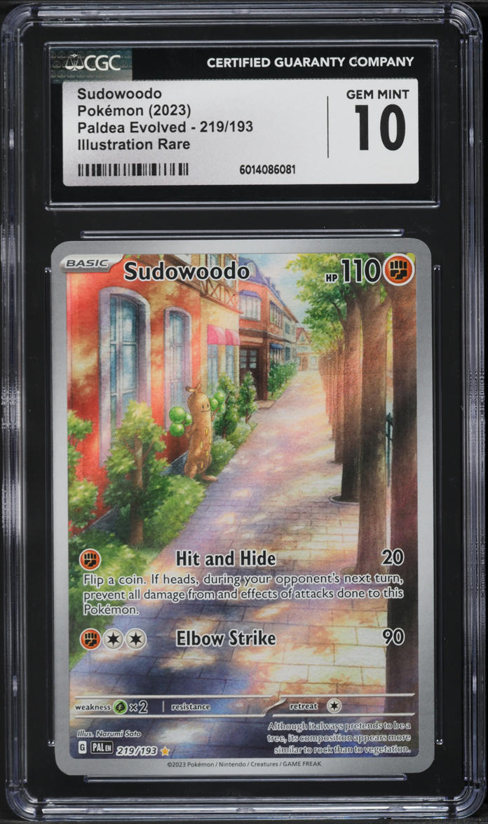 2023 Pokemon SV Paldea Evolved Illustration Rare Sudowoodo #219 CGC 10 GEM MINT - Main Image