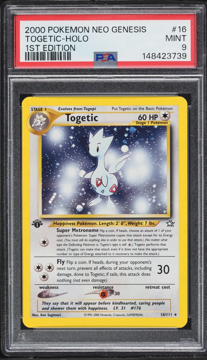 2000 Pokemon Neo Genesis 1st Edition Holo Togetic #16 PSA 9 MINT