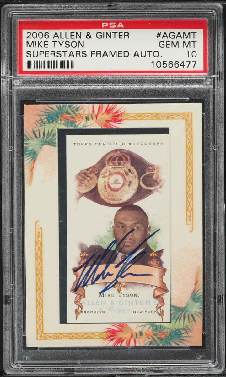 2006 Topps Allen & Ginter Superstars Framed Mike Tyson AUTO PSA 10 GEM MINT