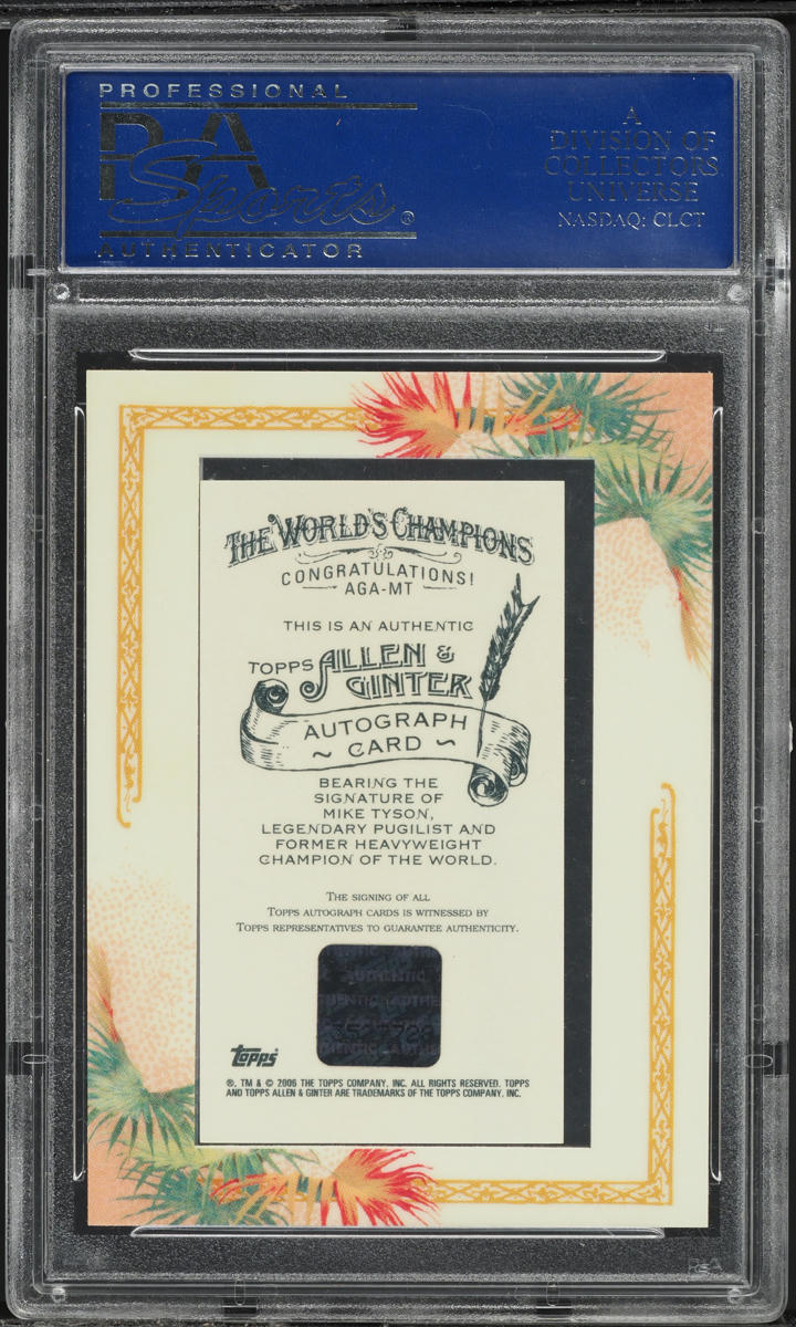 2006 Topps Allen & Ginter Superstars Framed Mike Tyson AUTO PSA 10 GEM MINT