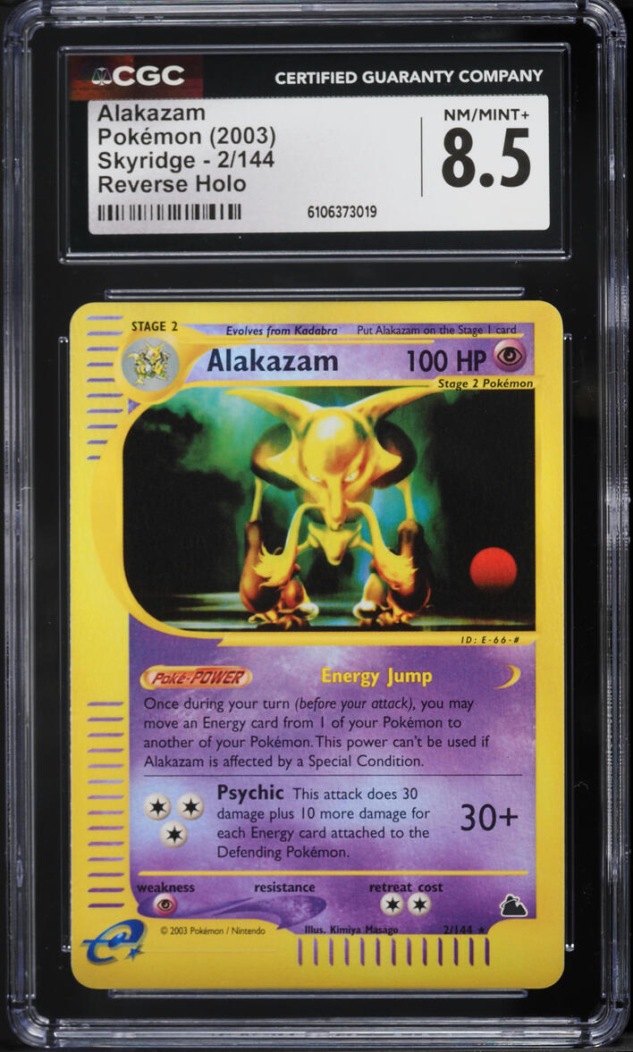 2003 Pokemon Skyridge Reverse Holo Alakazam #2 CGC 8.5 NM-MT+