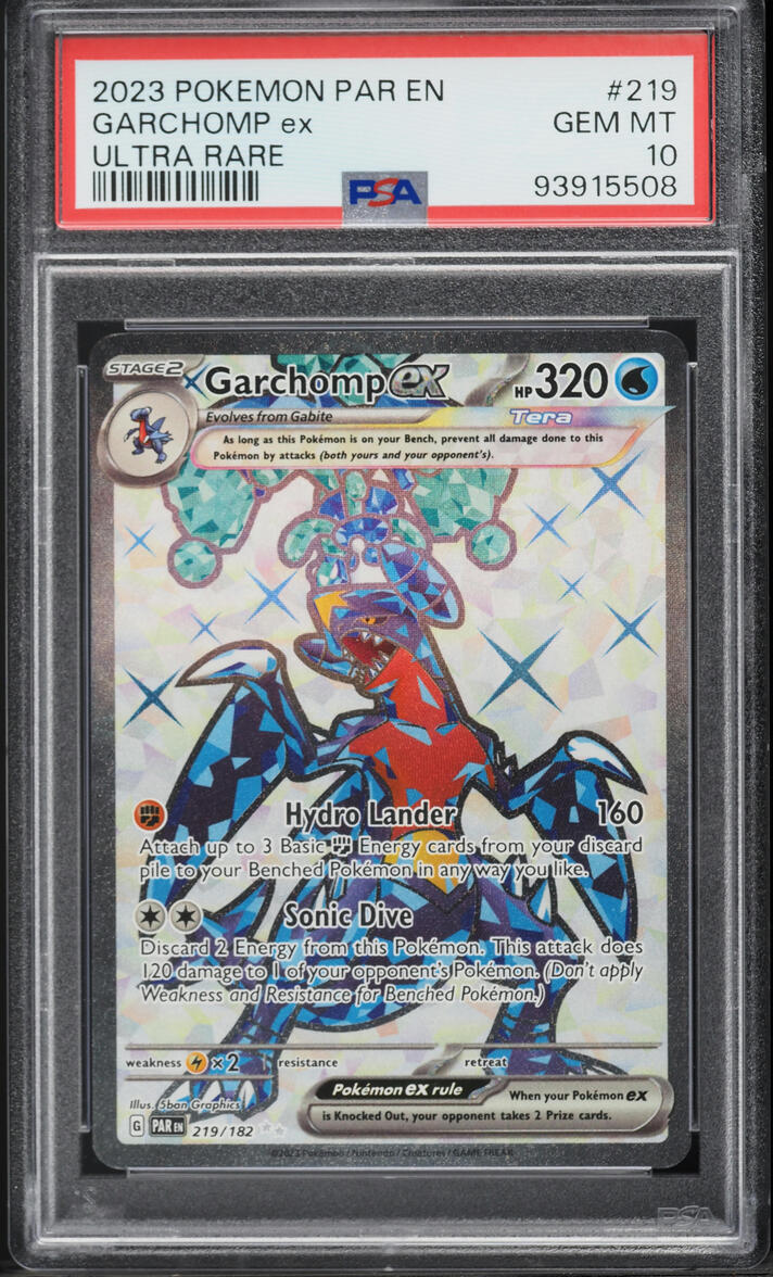 2023 Pokemon Scarlet & Violet Paradox Rift Full Art Garchomp ex #219 PSA 10 GEM MINT