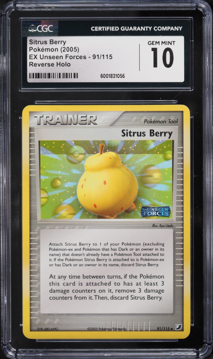 2005 Pokemon EX Unseen Forces Reverse Holo Sitrus Berry #91 CGC 10 GEM MINT