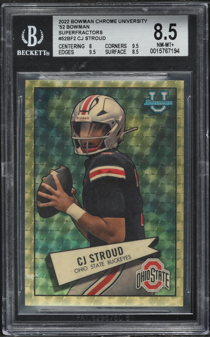 2022 Bowman Chrome University '52 Superfractor C.J. Stroud ROOKIE 1/1 #52BF2 BGS 8.5