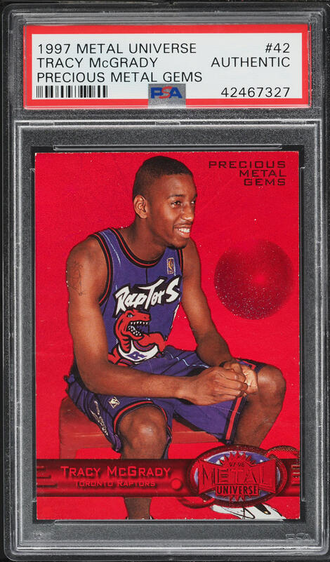 1997 Skybox Z-Force Super Rave Tracy McGrady ROOKIE /50 #172 PSA 8