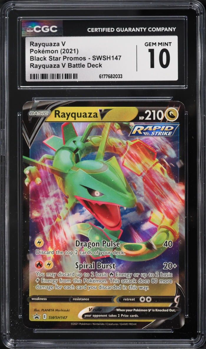 2021 Pokemon Sword & Shield Promo Battle Deck Rayquaza V #SWSH147 CGC 10 GEM MINT