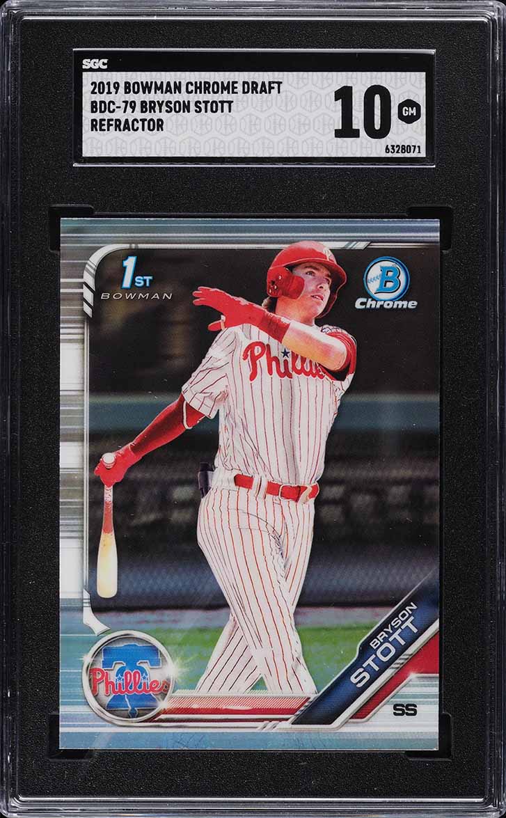 2019 Bowman Chrome Draft Refractor Bryson Stott PROSPECT #BDC79 SGC 10 GEM MINT