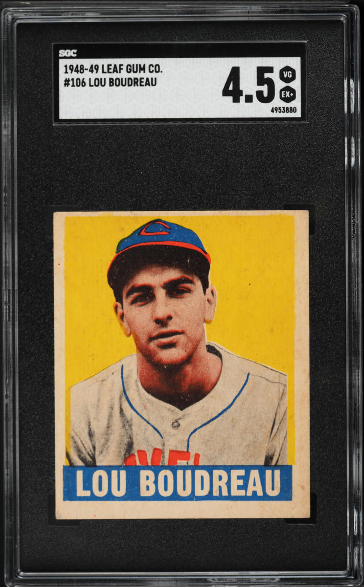 1948 Leaf Gum Lou Boudreau ROOKIE #106 SGC 4.5 VGEX+