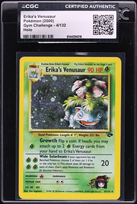 2000 Pokemon Gym Challenge Holo Erika's Venusaur #4 CGC AUTH