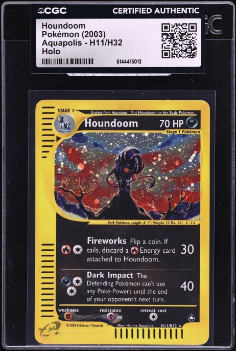 2003 Pokemon Aquapolis Holo Houndoom #H11 CGC AUTH